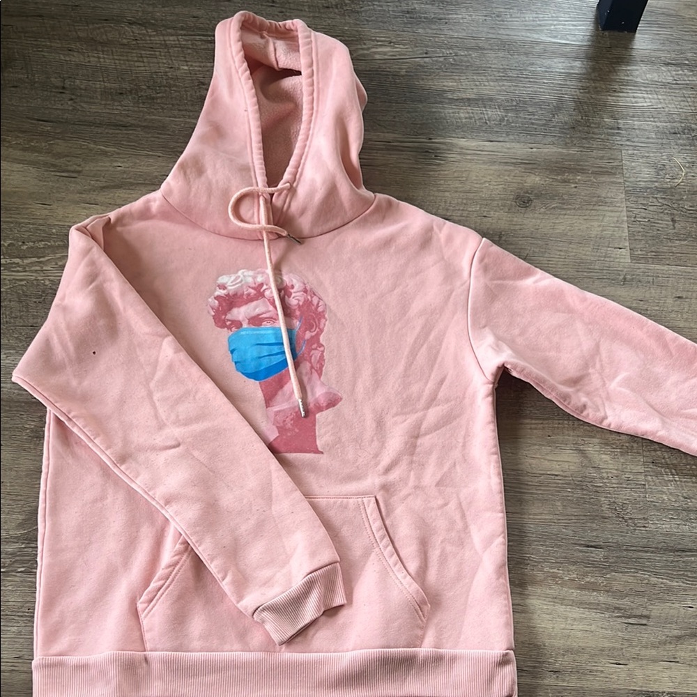 ROMWE Soft Pink Textured Hoodie